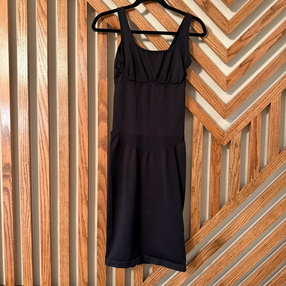 Shapellx M/L Black Shapewear Slip Dress Built In Body Shaper Sculpting Midi